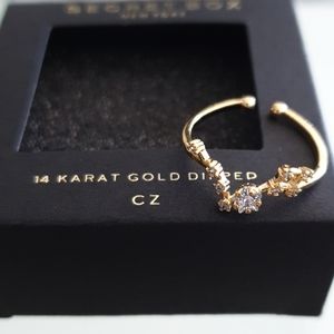 Pisces Zodiac Ring 14K Gold Dipped wedding ring cz